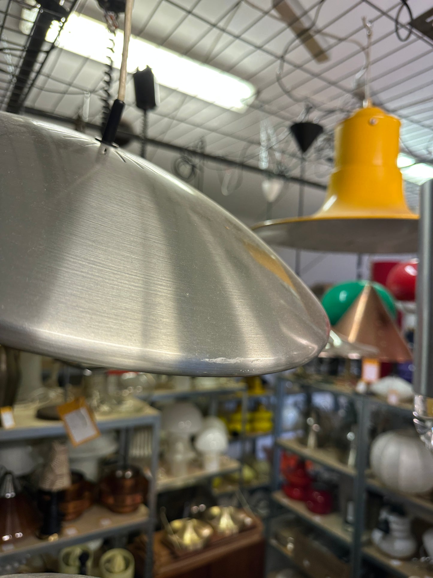 1 of 2 Silver DISKOS pendant lamp by Jo Hammerborg for Fog & Mørup 1960