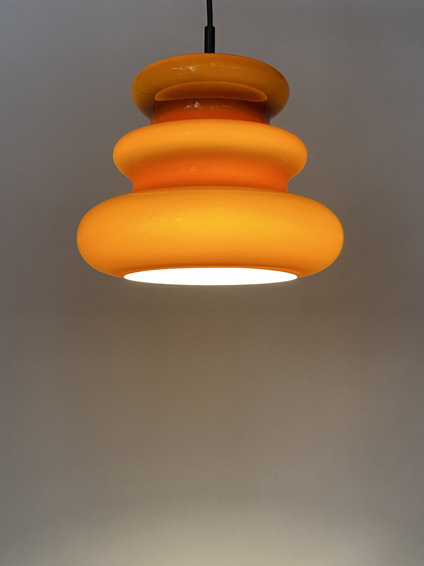 Brown opaline glass pendant light 'AH 1' by Peill and Putzler