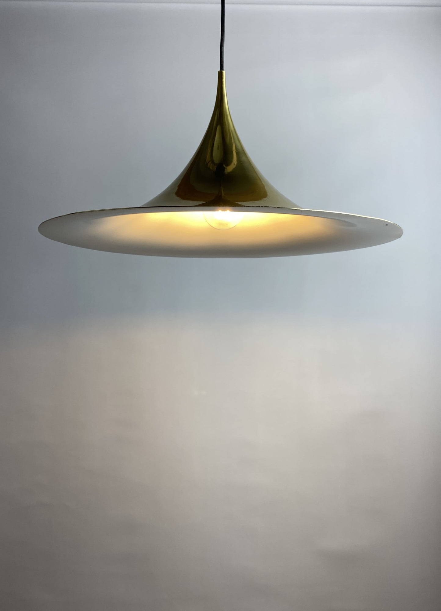 Brass 'Witchhat' Semi pendant light by Torsten Thorup and Claus Bonderup for Fog & Mørup