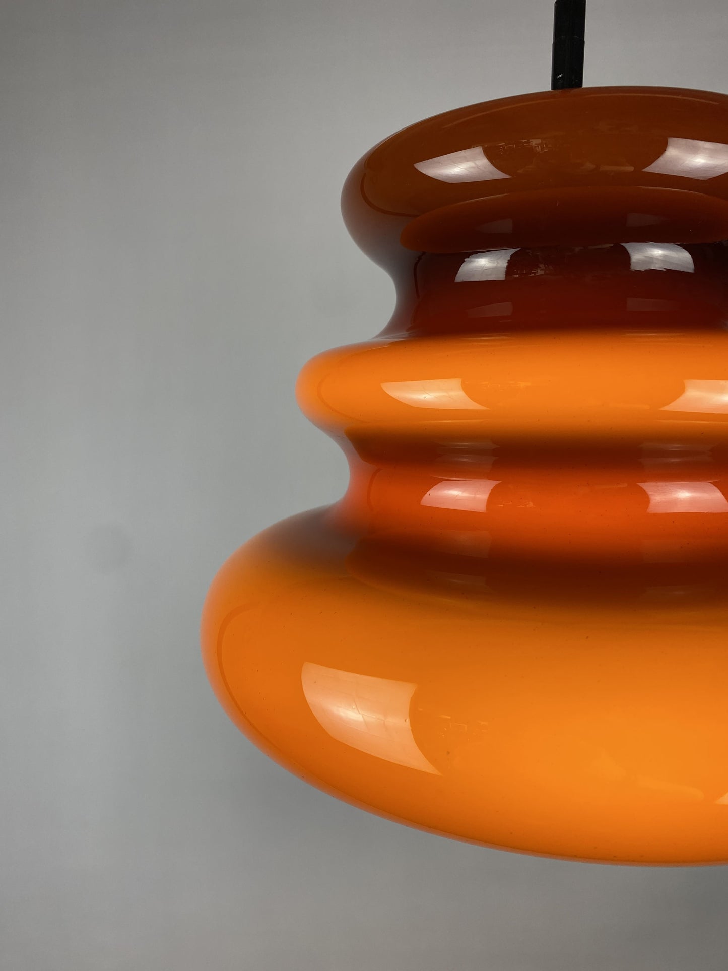 Brown opaline glass pendant light 'AH 1' by Peill and Putzler