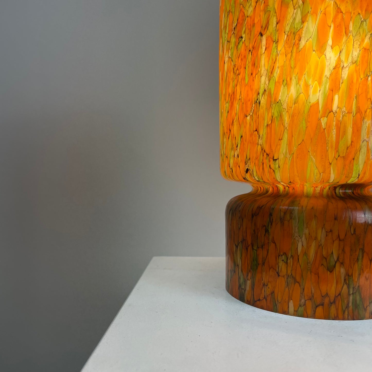 Rare mosaic style glass Peill and Putzler TA53 table lamp 1970