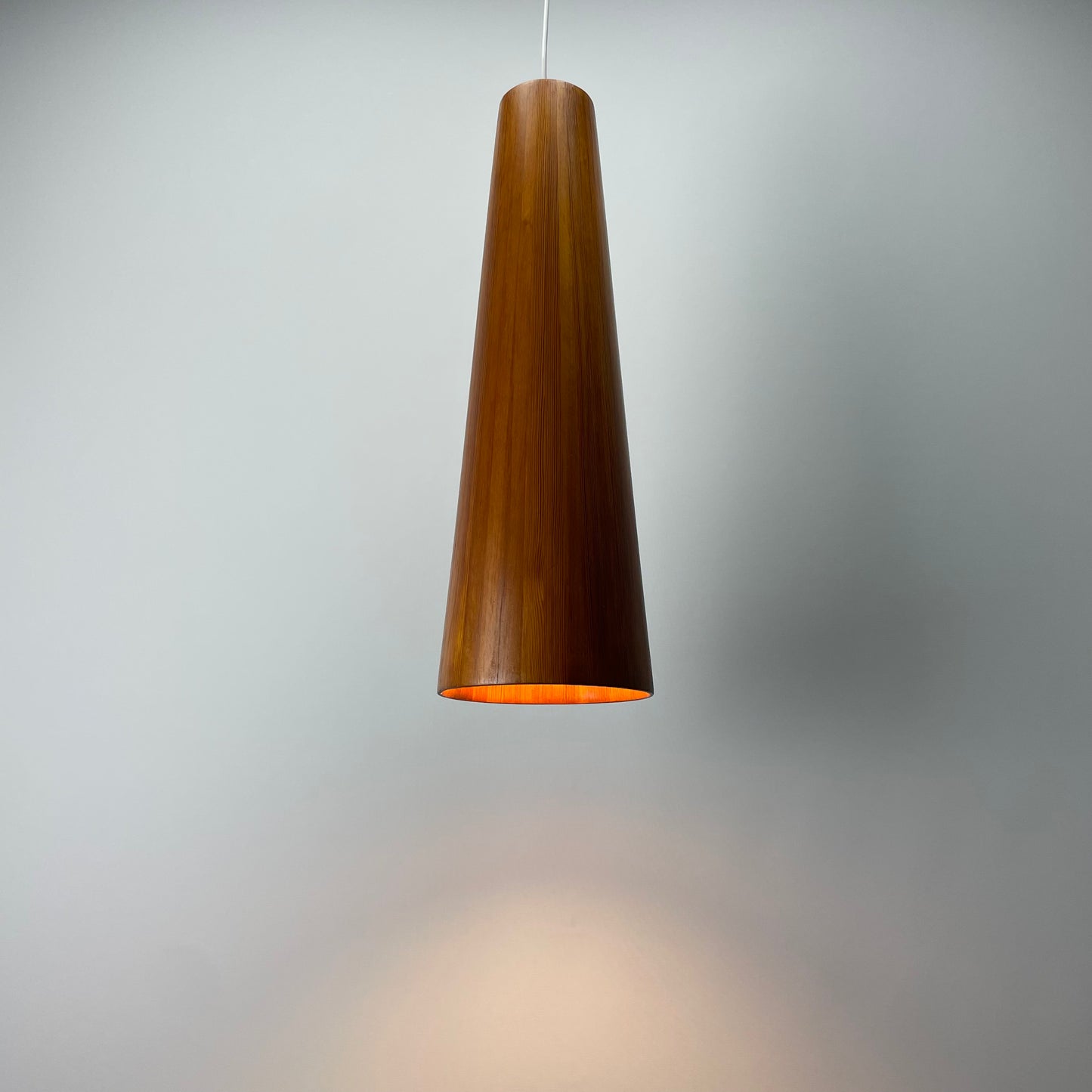 Pine wood pendant light by Jørgen Wolf for Torben Ørskov 1950