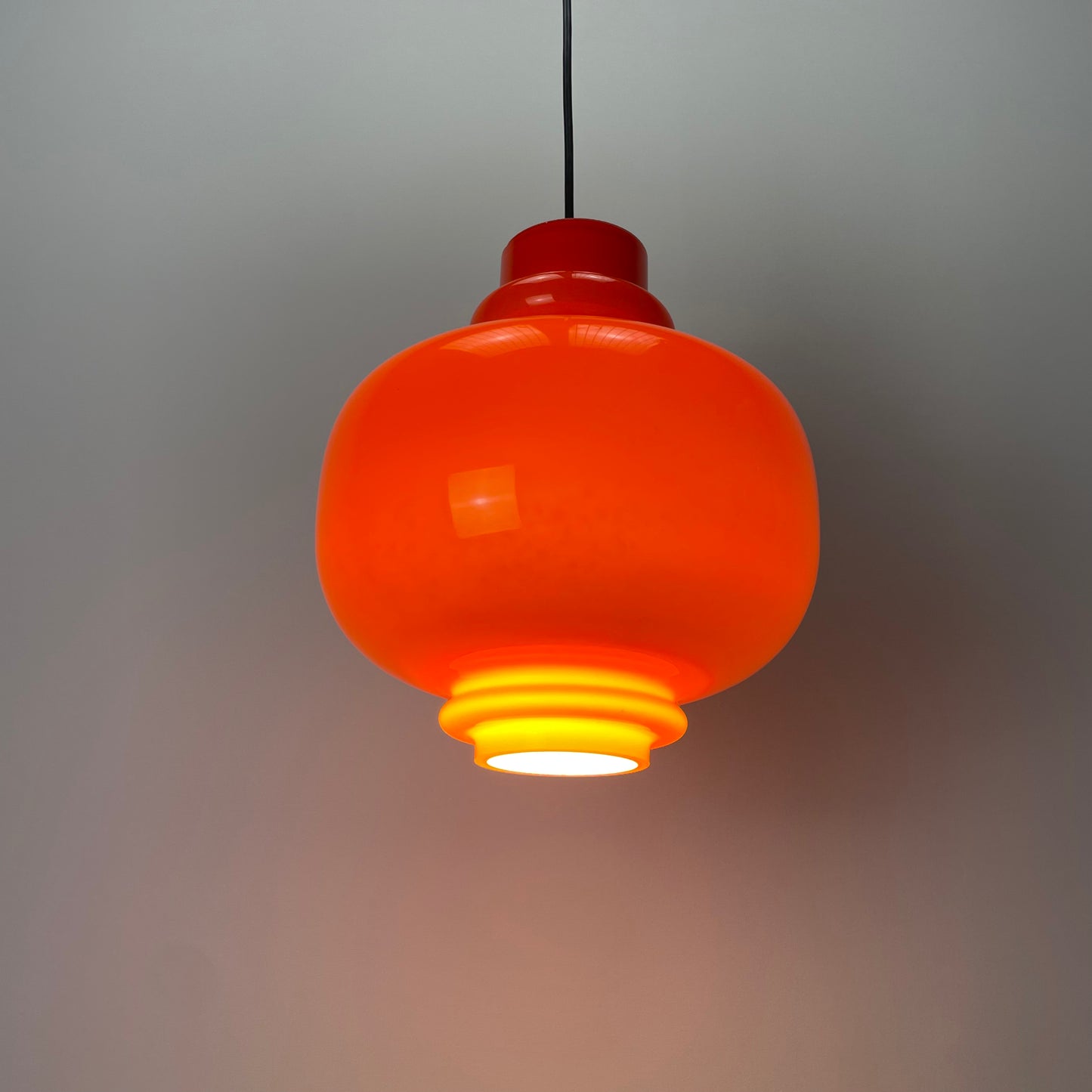 Glass 'Oplight 75' pendant light by Hans-Agne Jakobsson 1960