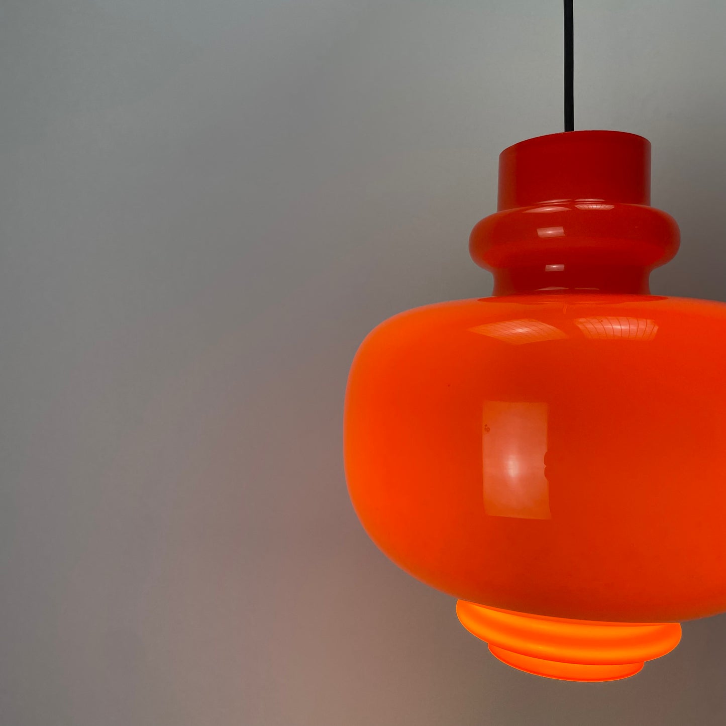Glass 'Oplight 75' pendant light by Hans-Agne Jakobsson 1960