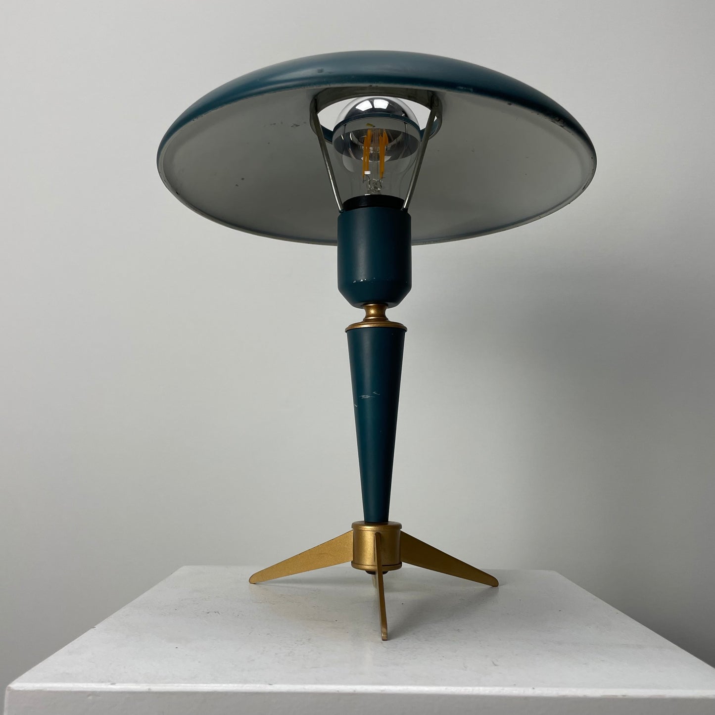 Green Bijou table lamp by Louis Kalff for Philips 1950