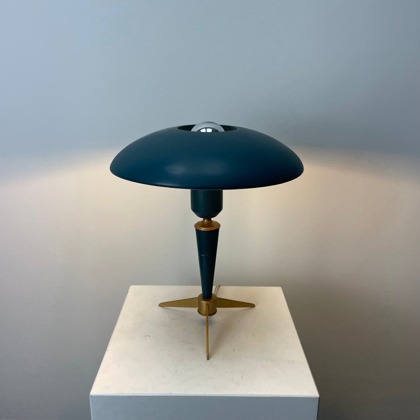 Green Bijou table lamp by Louis Kalff for Philips 1950