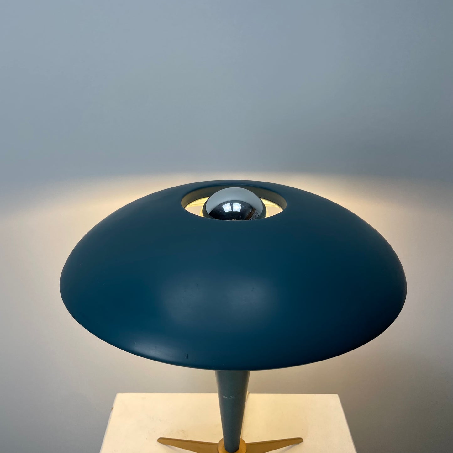 Green Bijou table lamp by Louis Kalff for Philips 1950