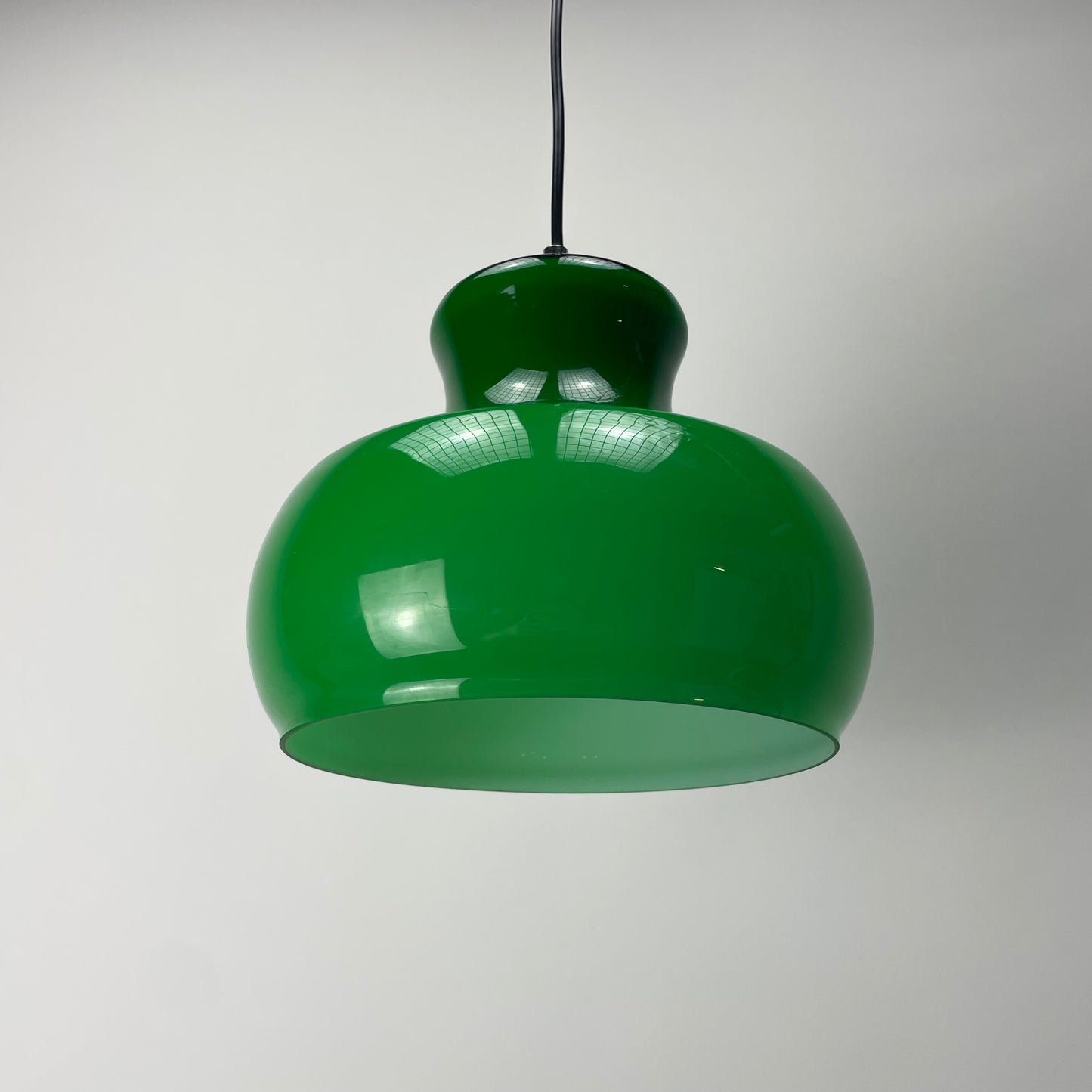 Opaline green glass pendant light from Germany 1970