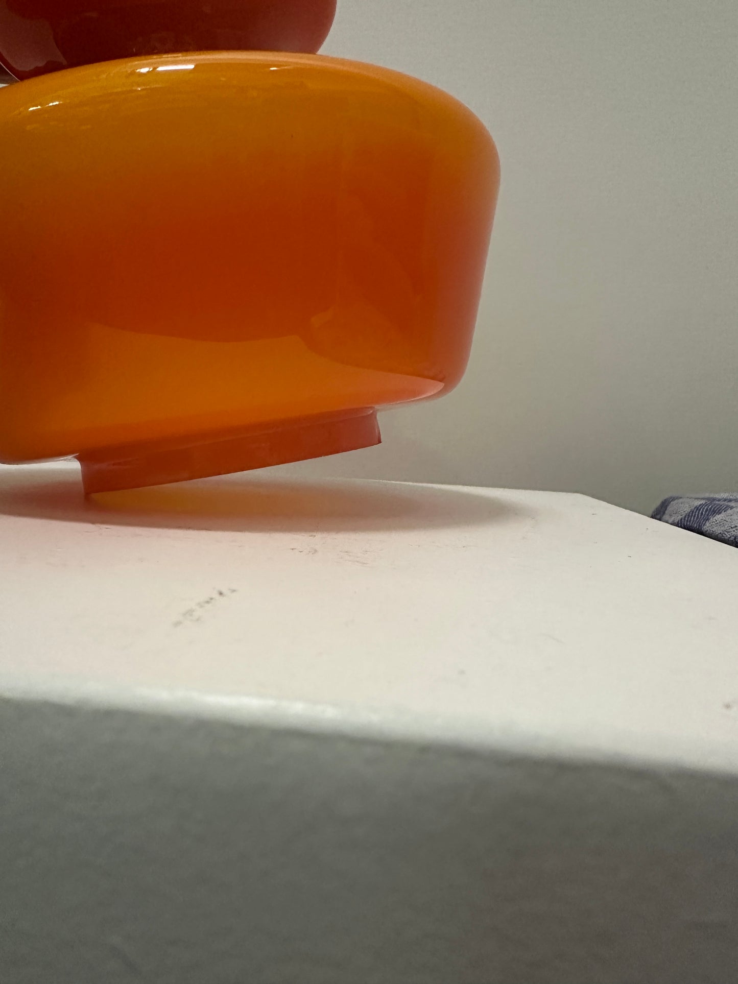 Orange glass table lamp by Glasfabriek De Rupel N.V. for Massive 1960