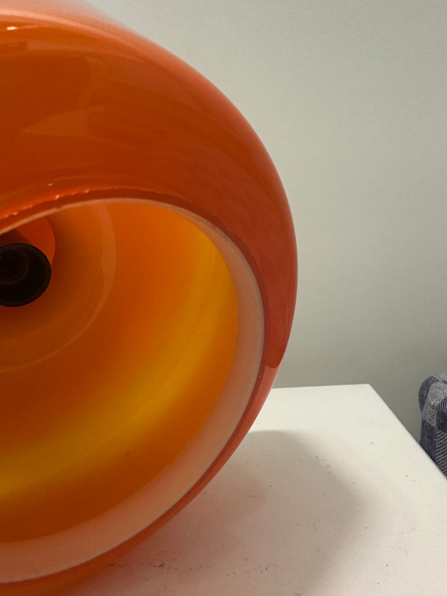 Orange glass table lamp by Glasfabriek De Rupel N.V. for Massive 1960