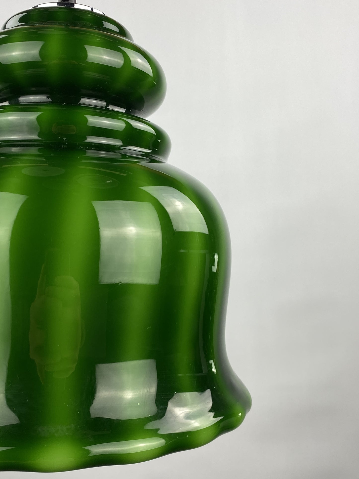 Rare green glass pendant light by Peill and Putzler 1960