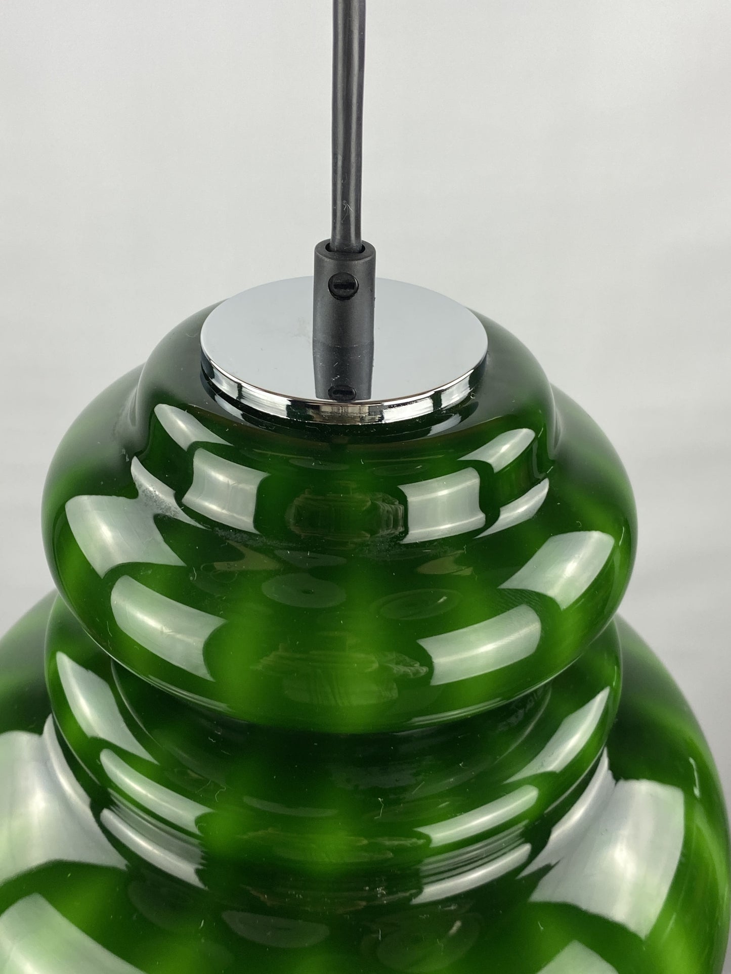 Rare green glass pendant light by Peill and Putzler 1960
