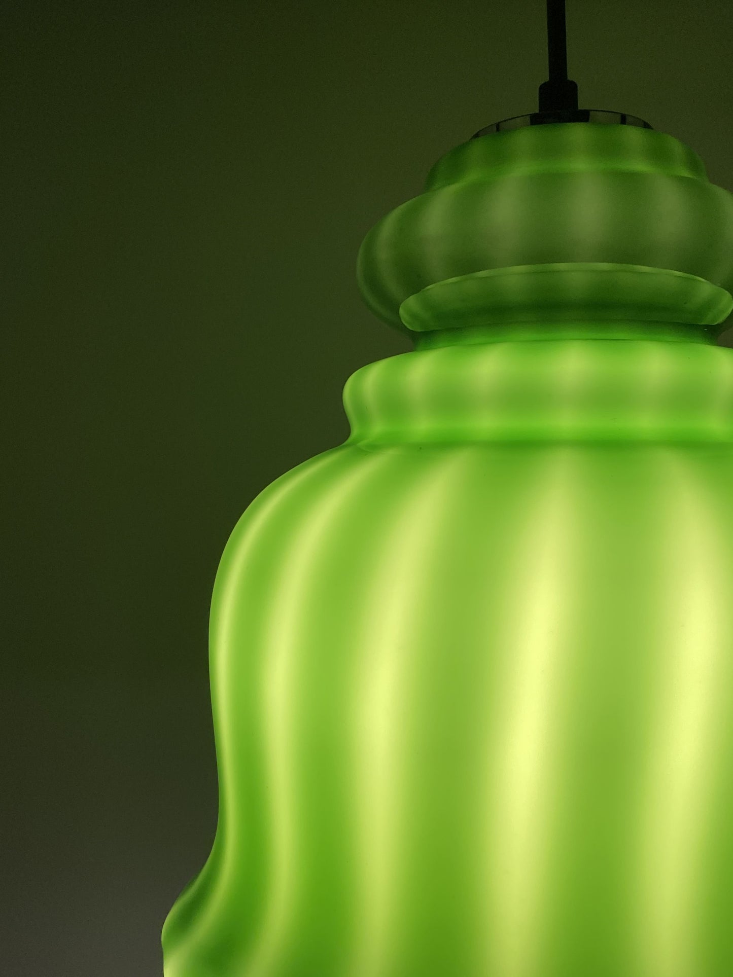 Rare green glass pendant light by Peill and Putzler 1960