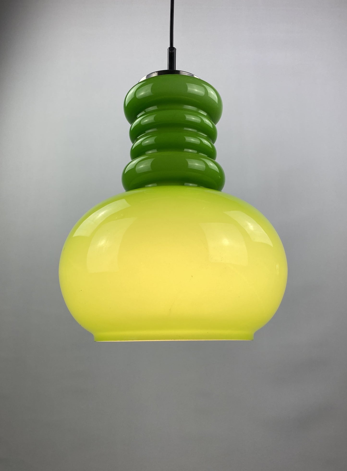 Large apple green glass pendant light from Germany, 1960