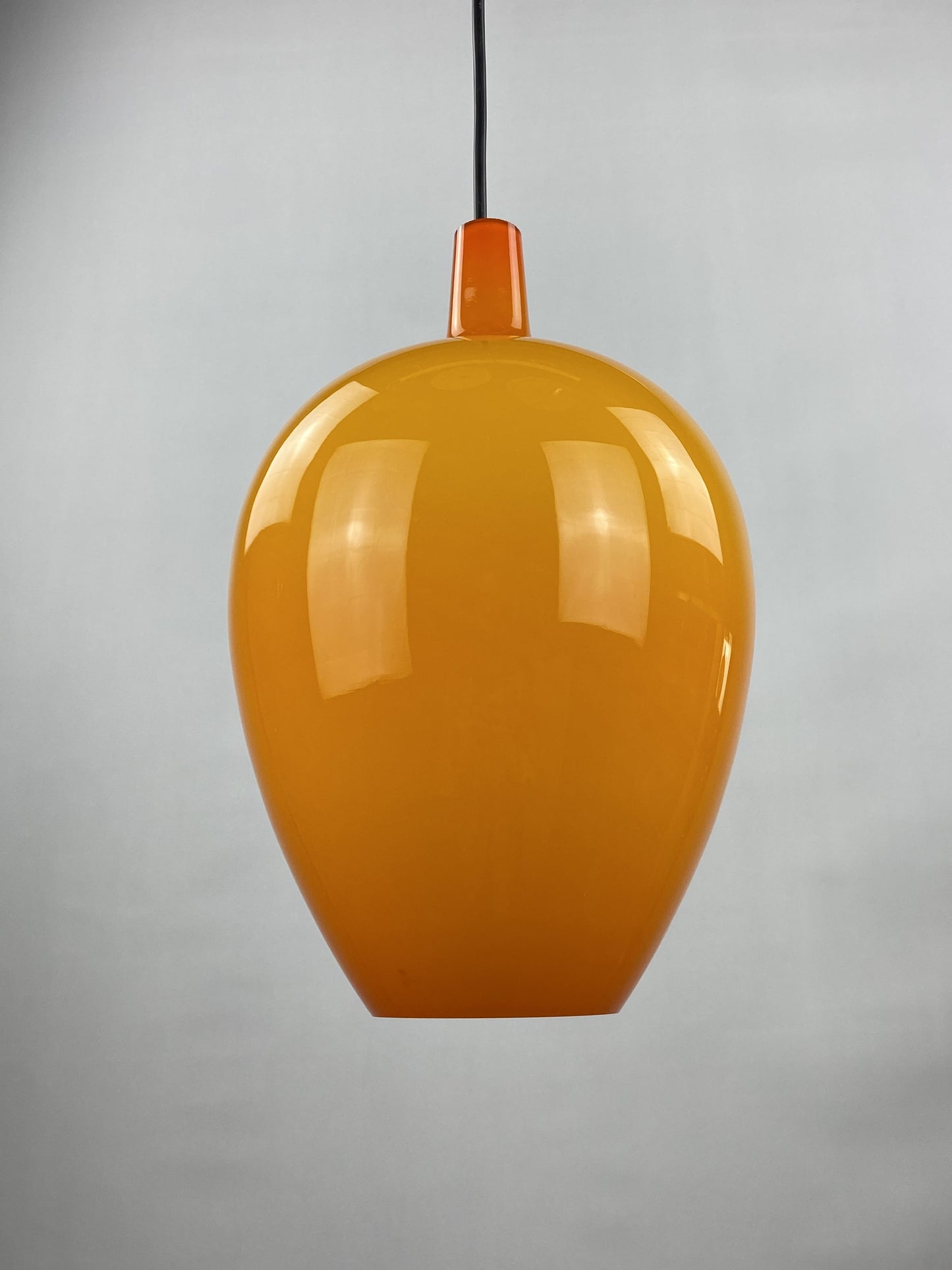 Orange murano glass Pendant light Pompei by Jo Hammerborg for Fog and Morup 1960