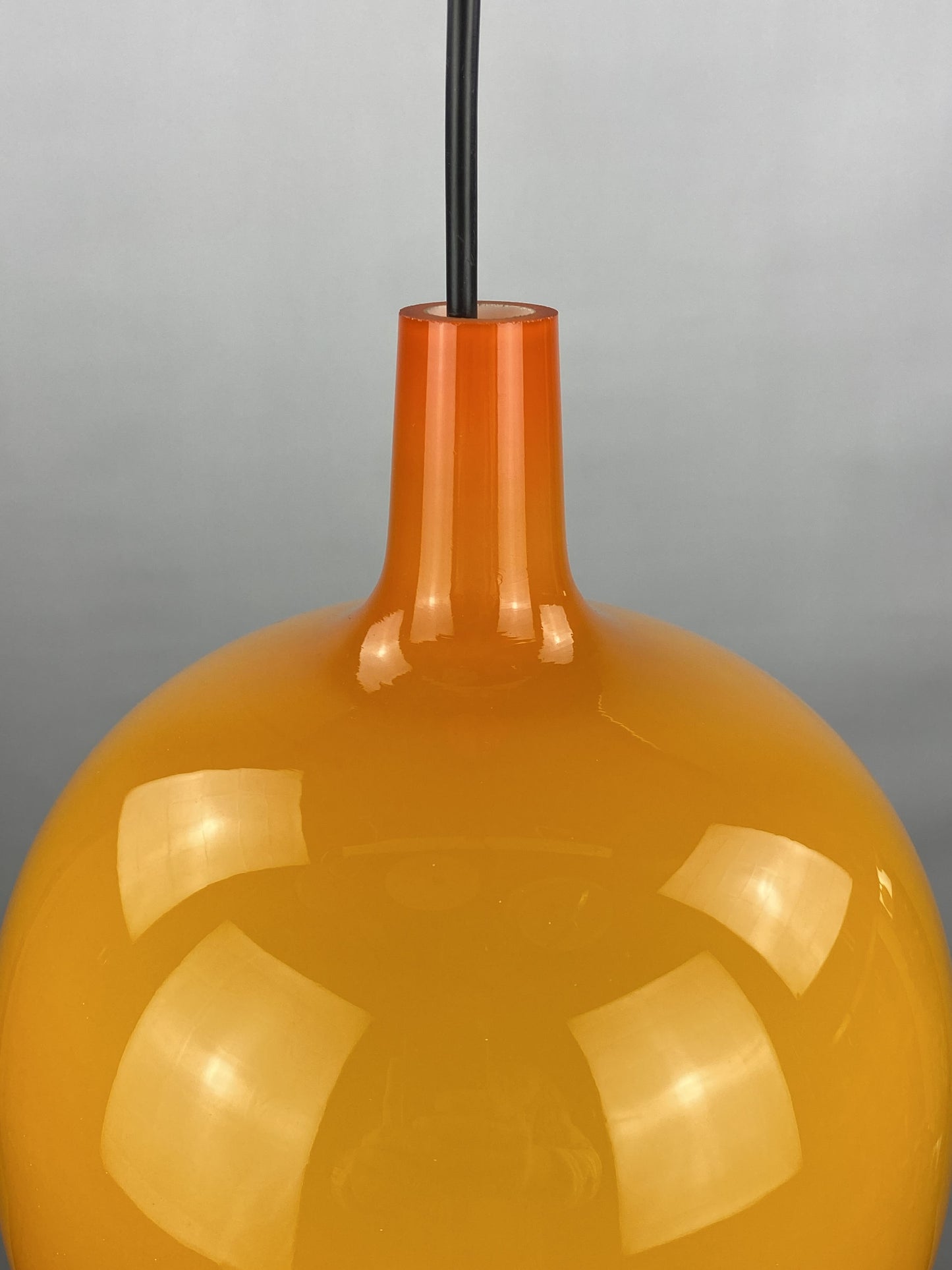 Orange murano glass Pendant light Pompei by Jo Hammerborg for Fog and Morup 1960