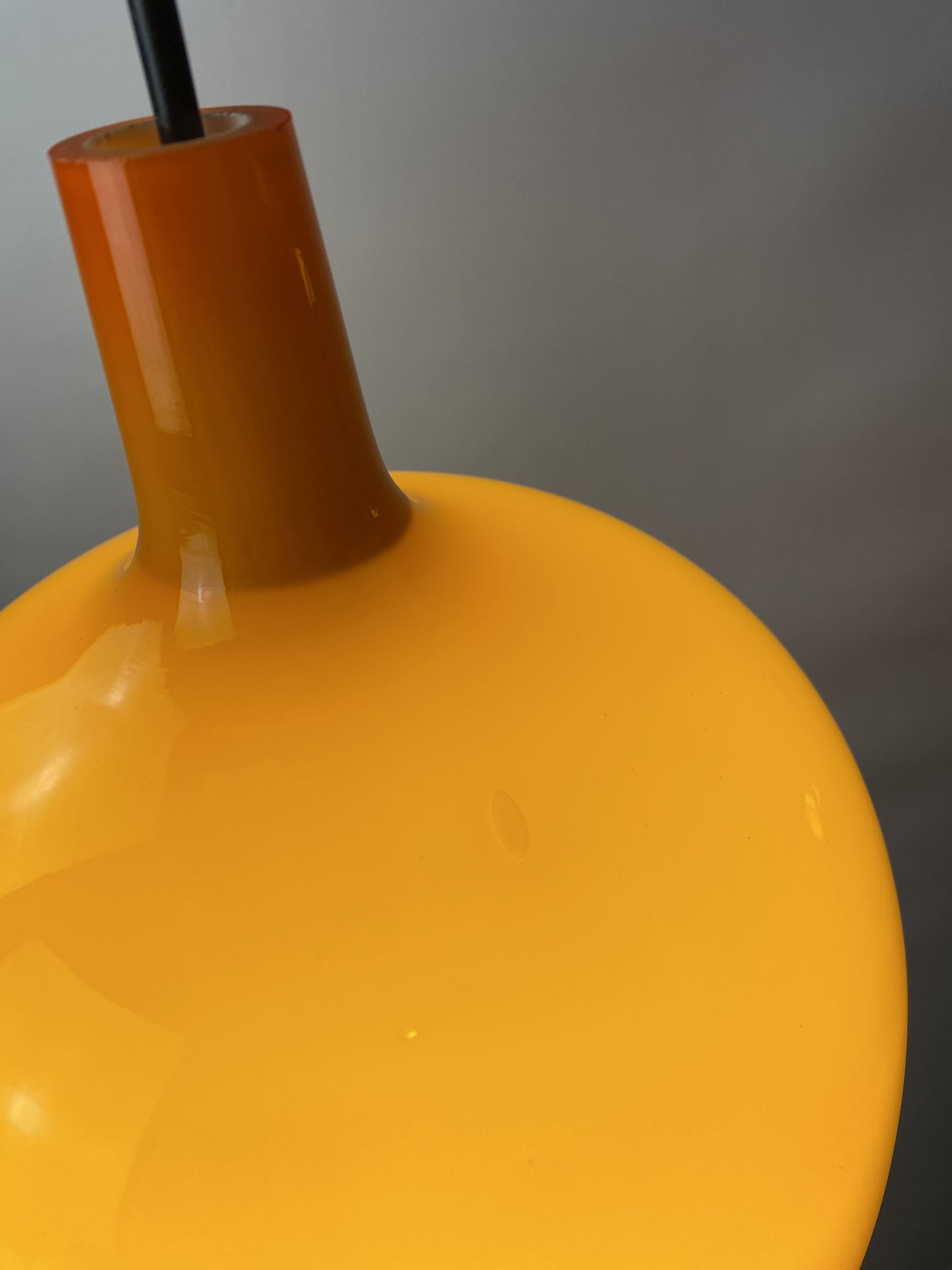 Orange murano glass Pendant light Pompei by Jo Hammerborg for Fog and Morup 1960