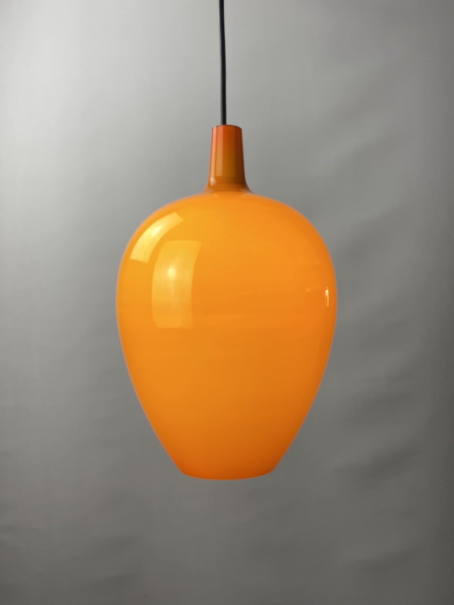 Orange murano glass Pendant light Pompei by Jo Hammerborg for Fog and Morup 1960