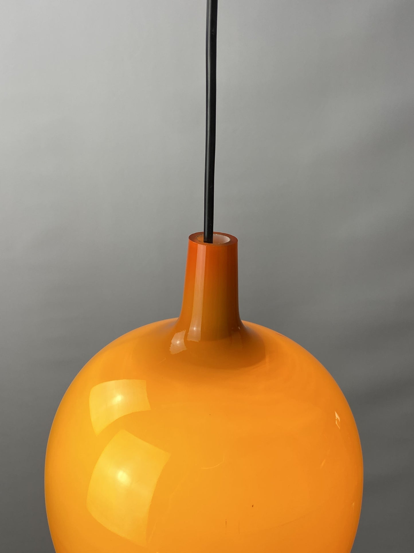 Orange murano glass Pendant light Pompei by Jo Hammerborg for Fog and Morup 1960