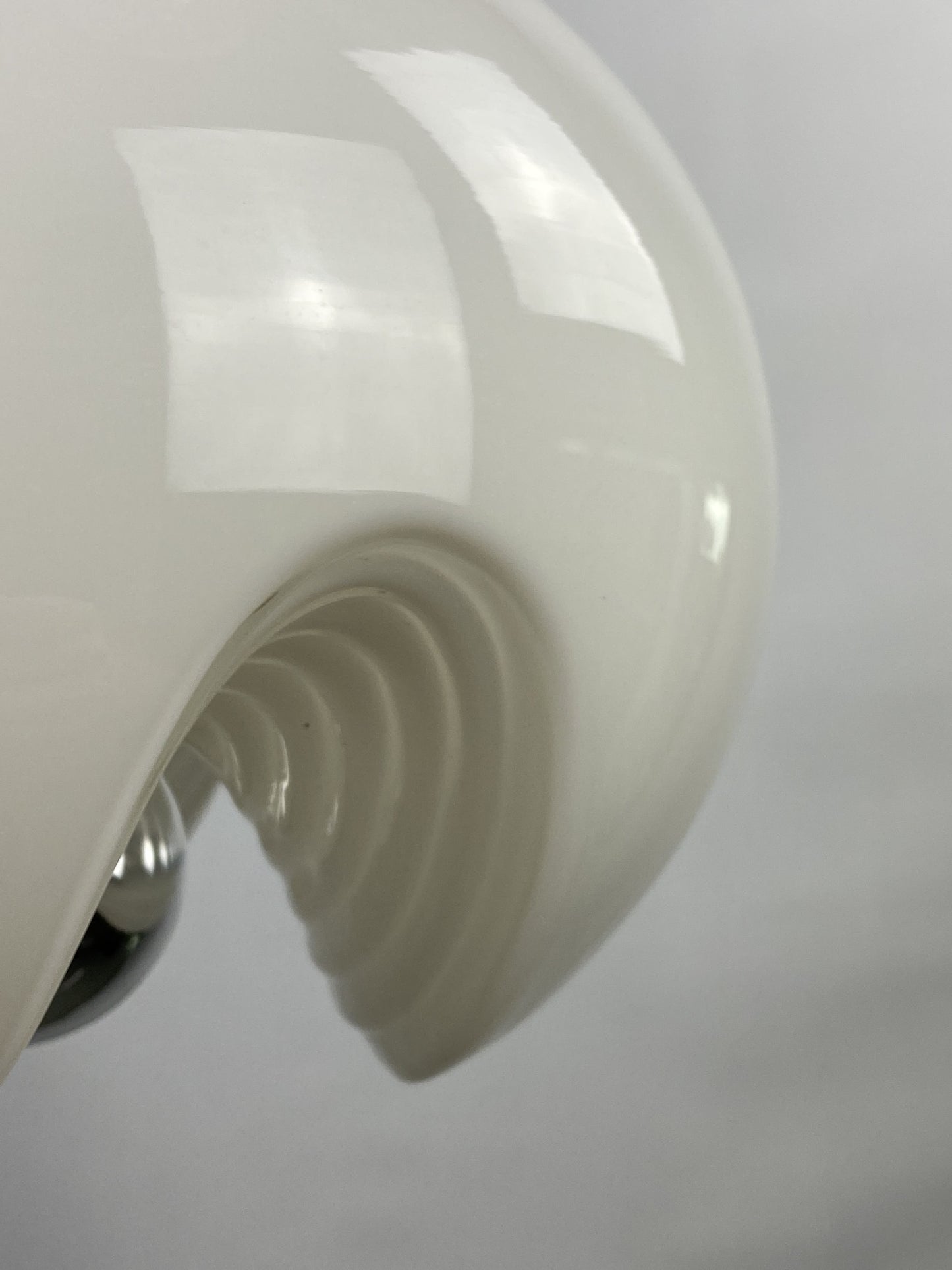 White FUTURA glass pendant light by Peill and Putzler 1970