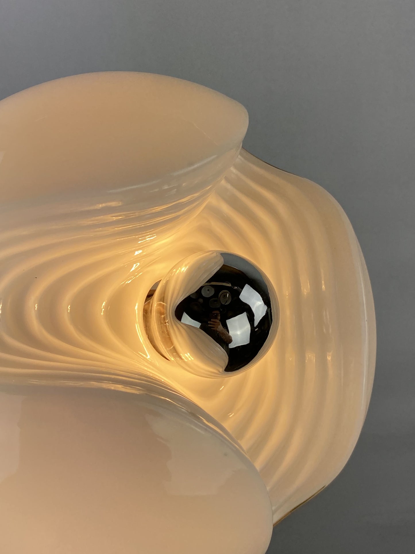 White FUTURA glass pendant light by Peill and Putzler 1970