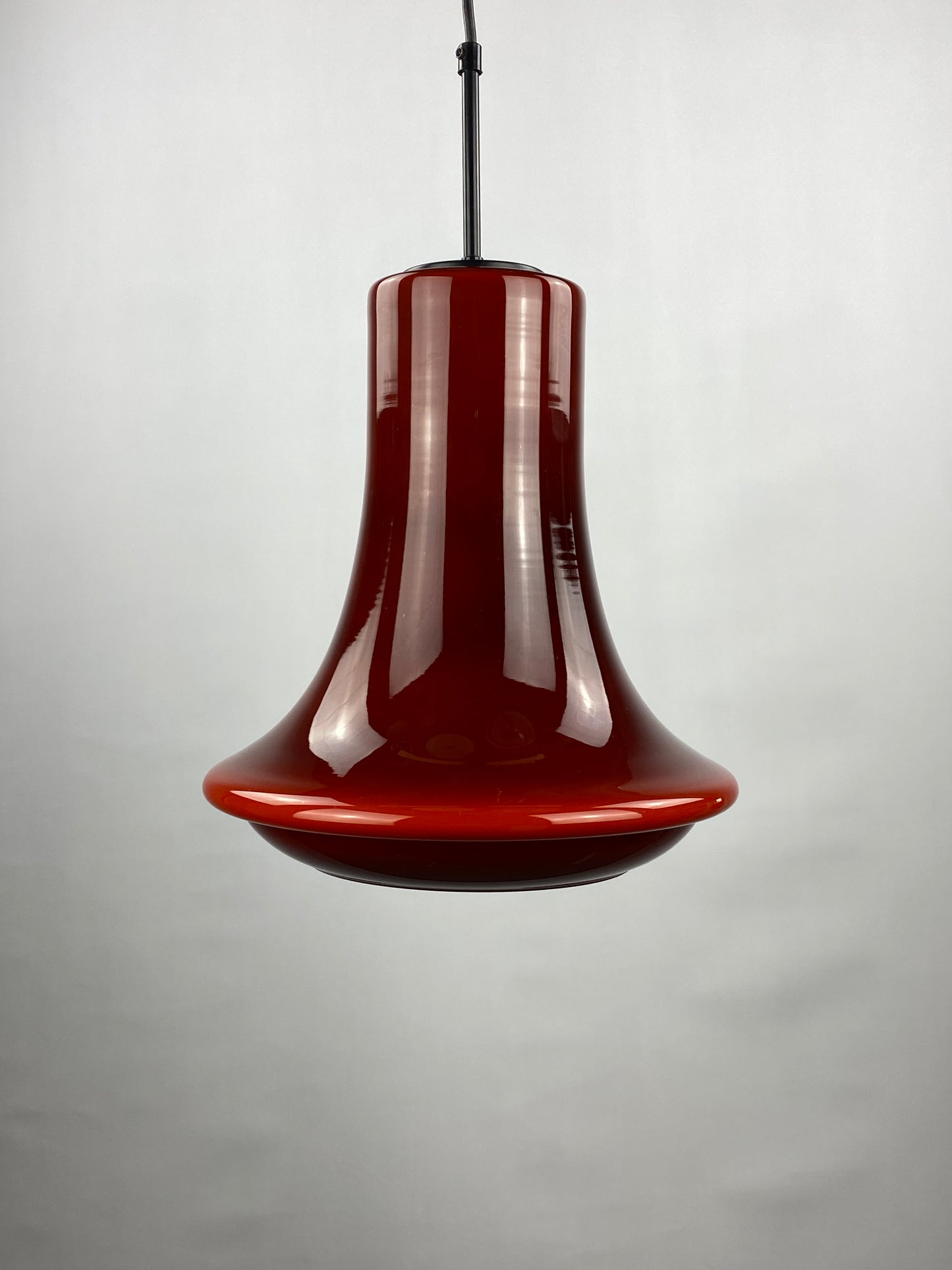 Rare dark red glass pendant light by Viktor Berndt for Flygsfors Sweden