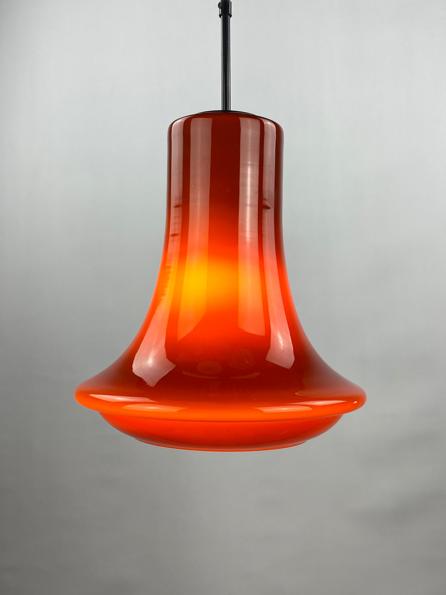 Rare dark red glass pendant light by Viktor Berndt for Flygsfors Sweden