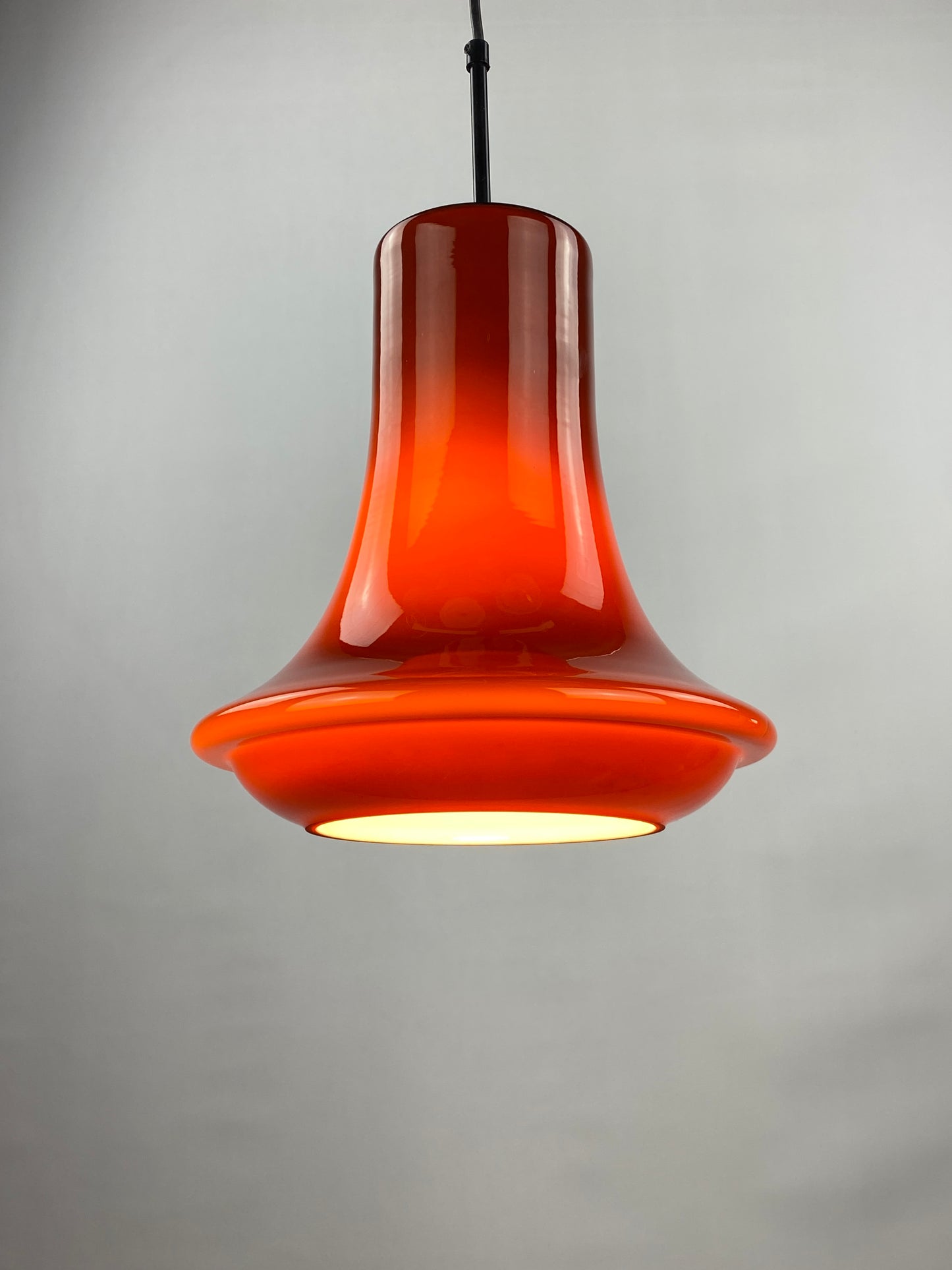 Rare dark red glass pendant light by Viktor Berndt for Flygsfors Sweden