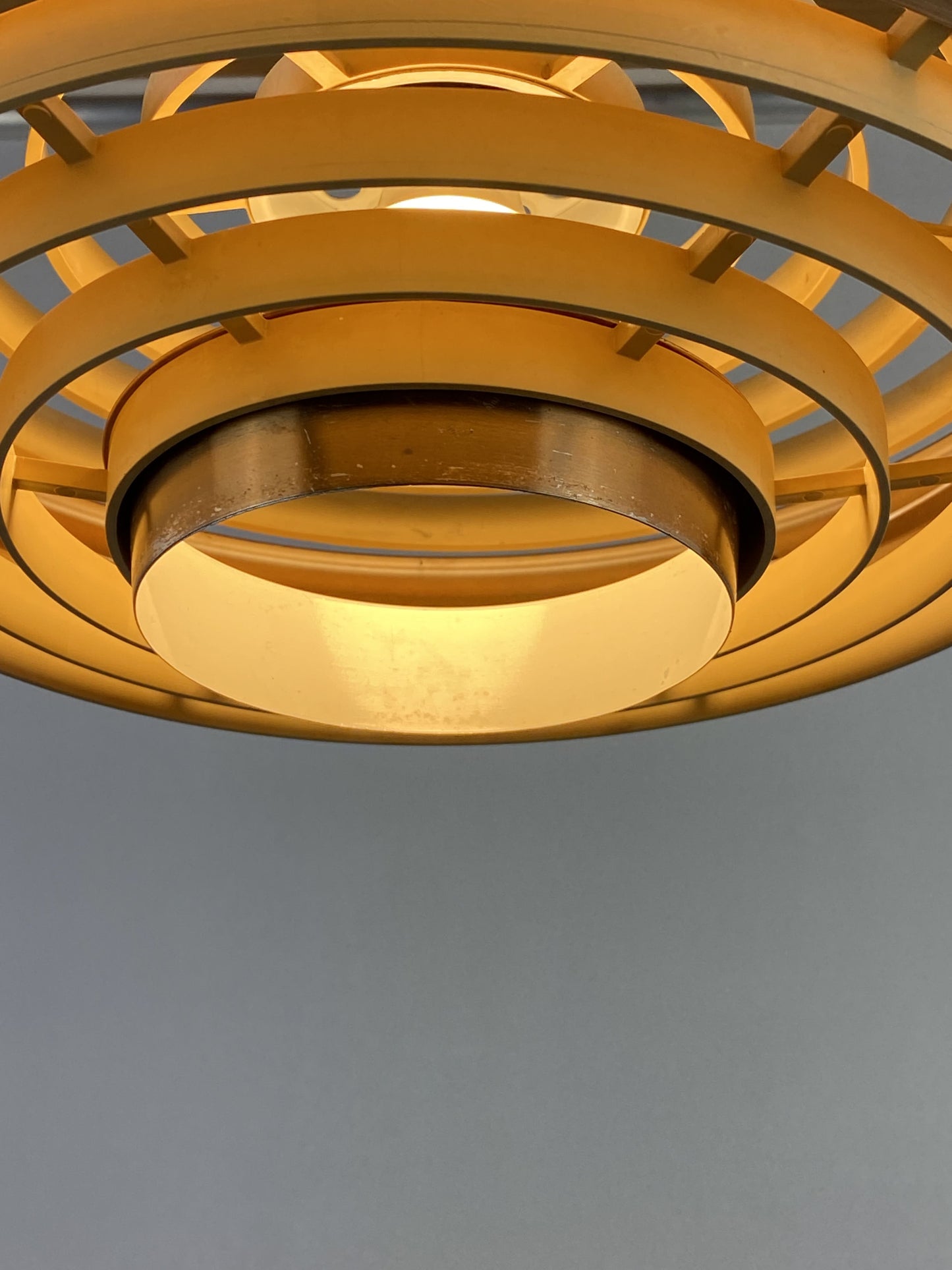 German UFO pendant light made by VEB Metalldrücker Halle from DDR