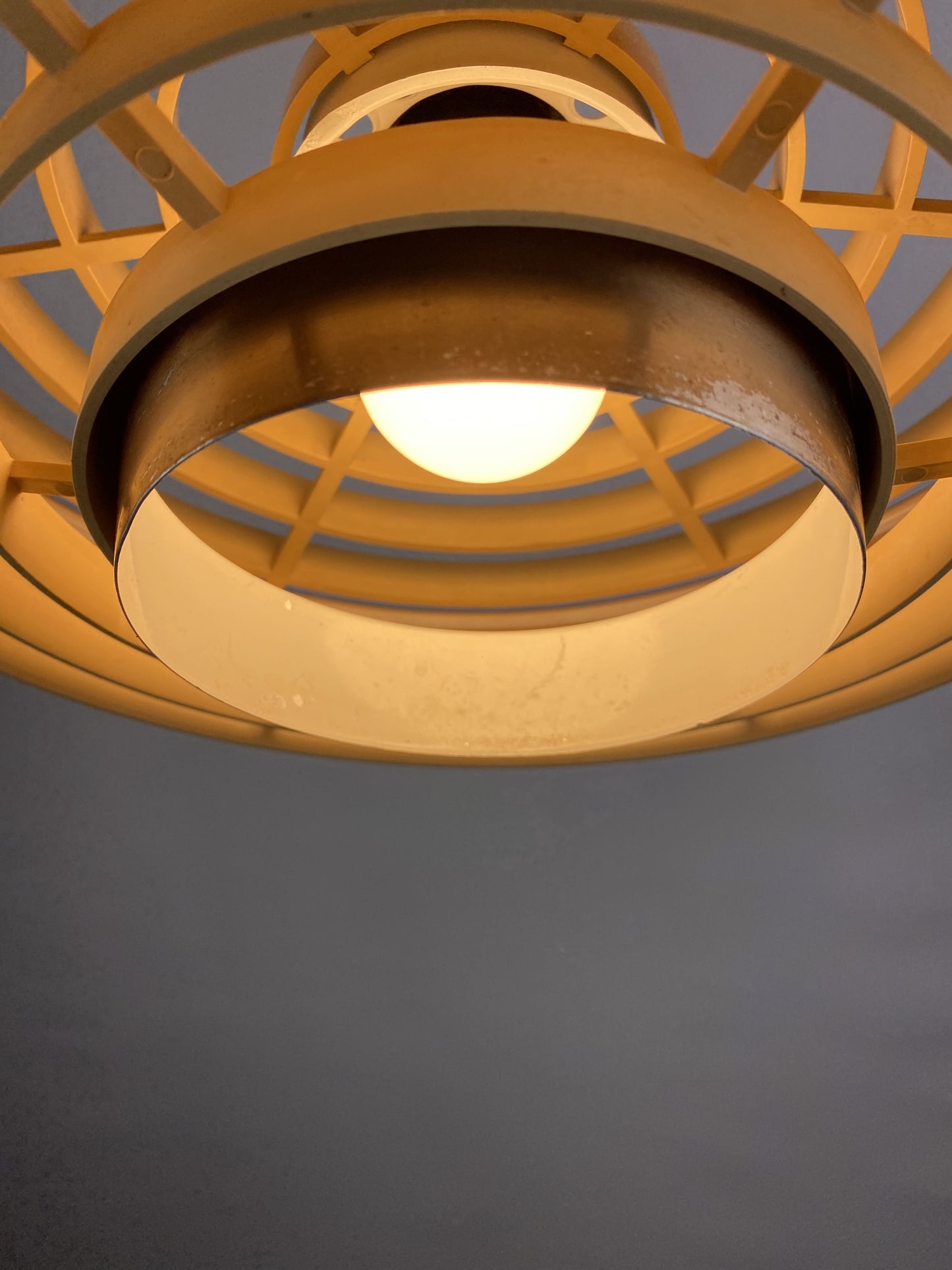 German UFO pendant light made by VEB Metalldrücker Halle from DDR