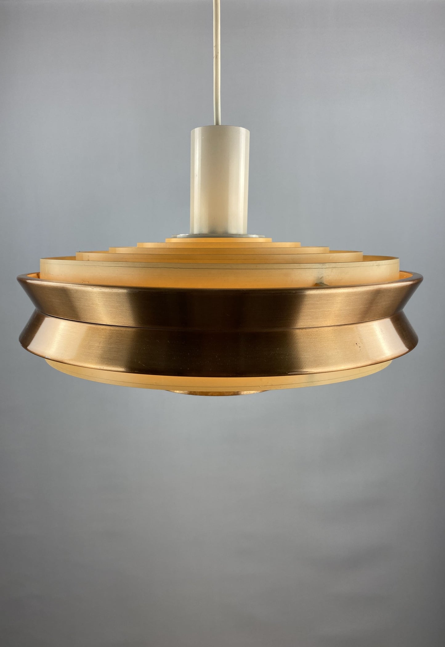 German UFO pendant light made by VEB Metalldrücker Halle from DDR