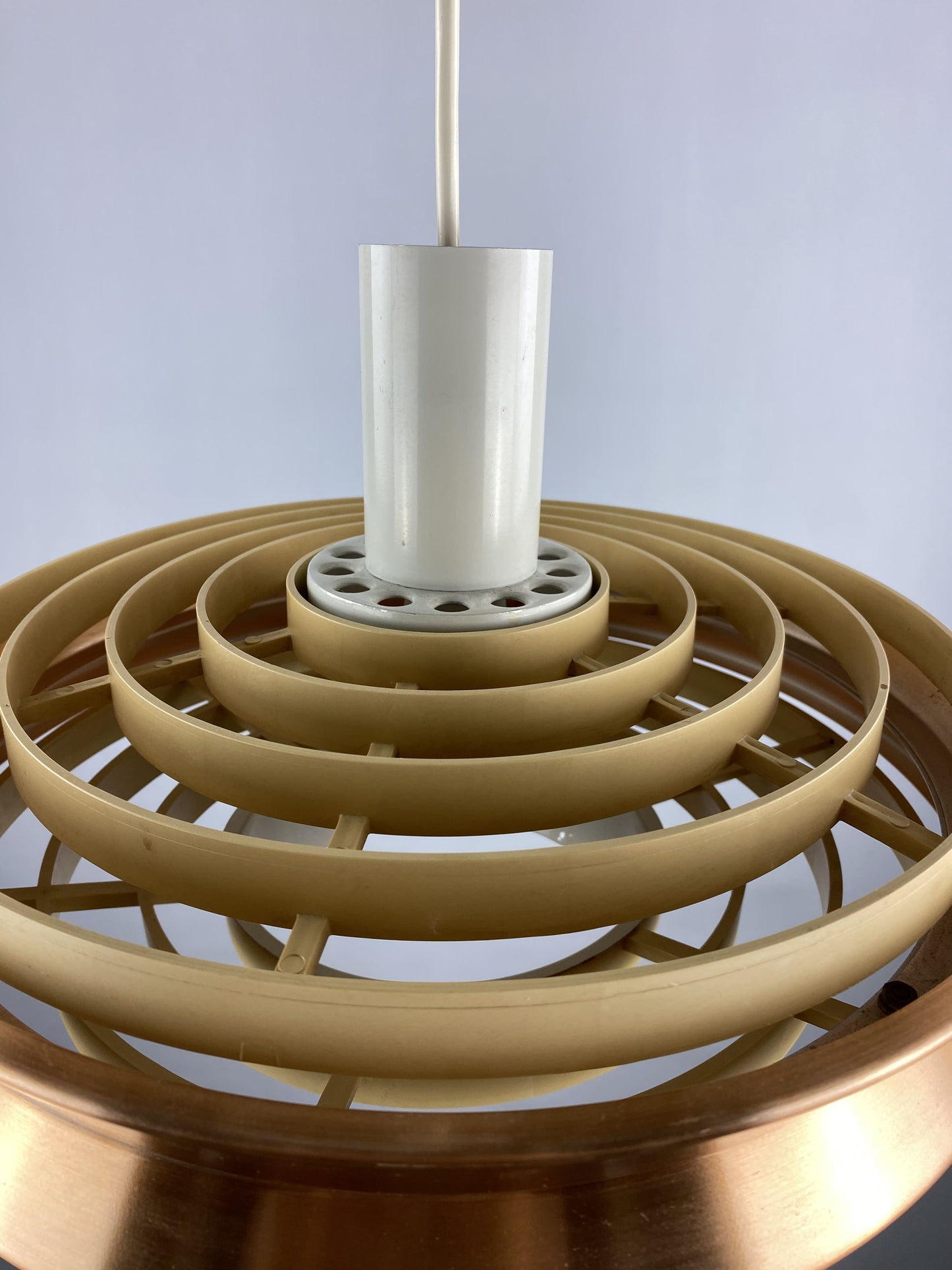 German UFO pendant light made by VEB Metalldrücker Halle from DDR