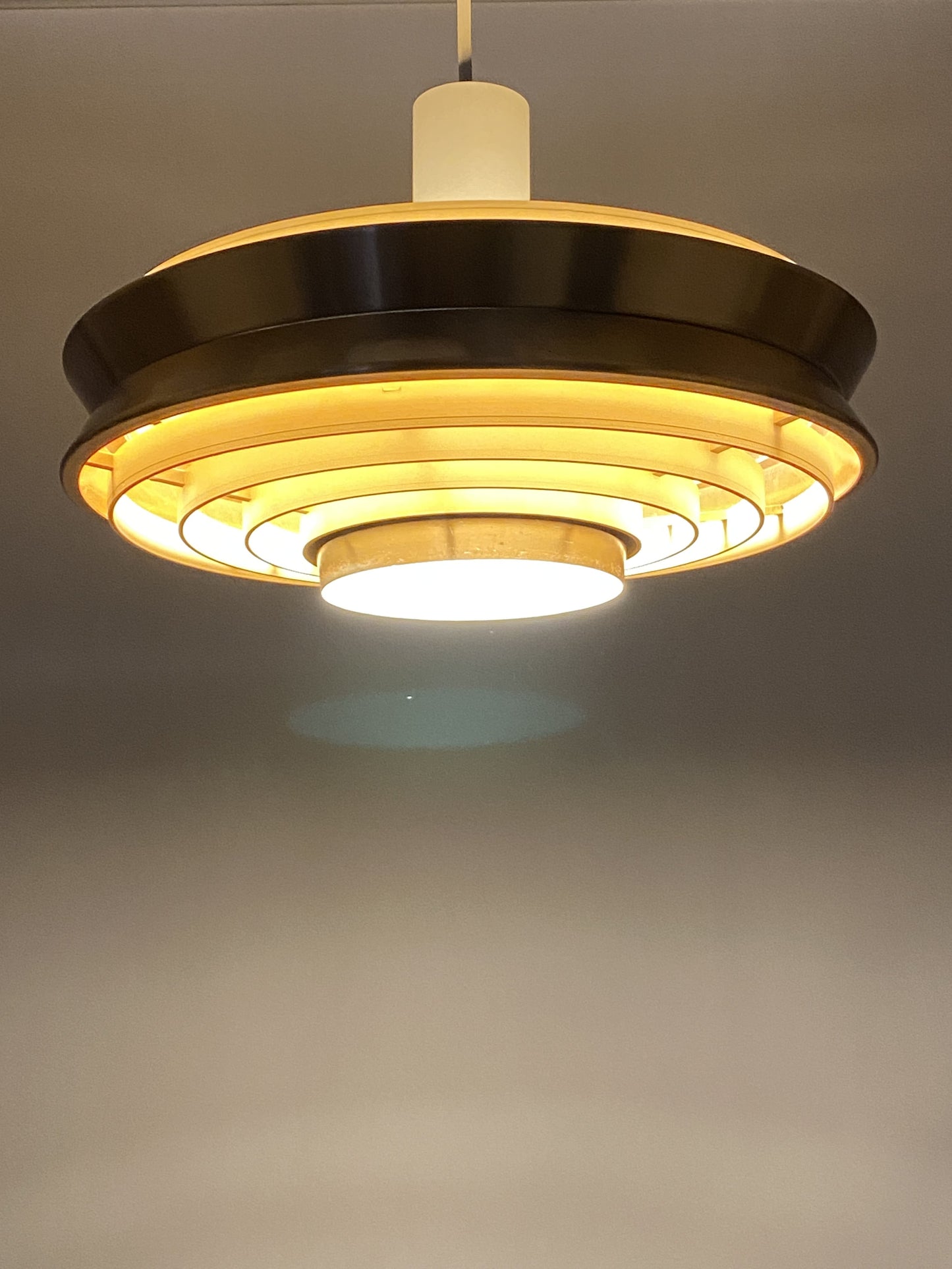 German UFO pendant light made by VEB Metalldrücker Halle from DDR