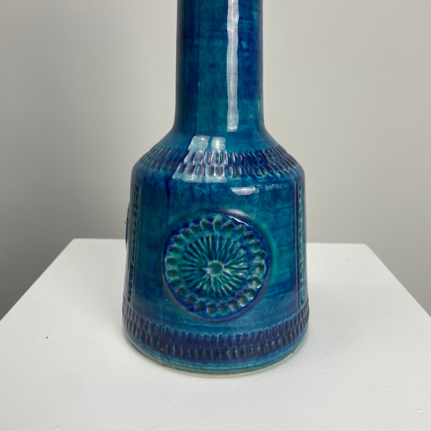 German blue ceramic table lamp from 1960