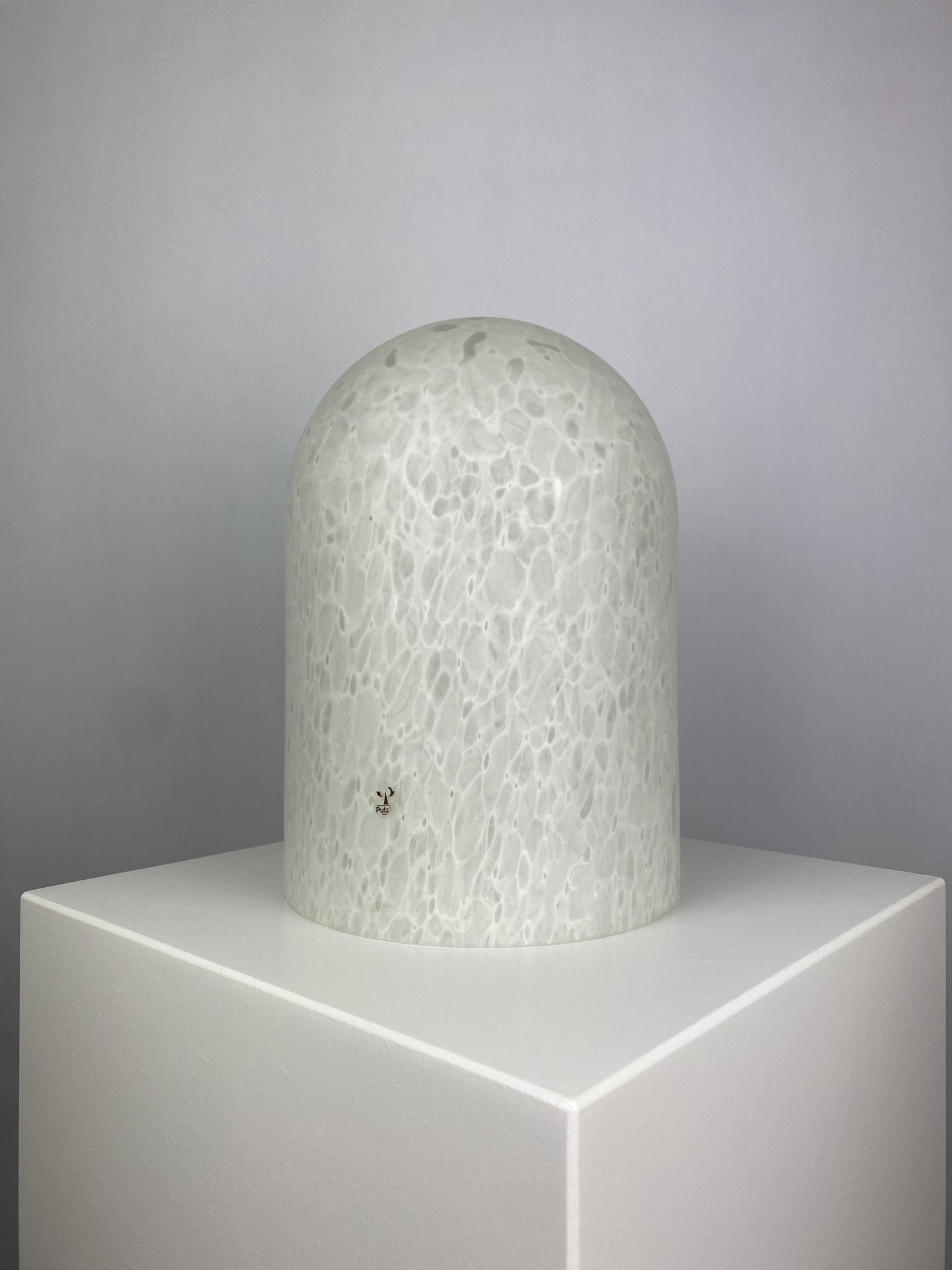 White crystal glass Peill and Putzler Dome table lamp 1970
