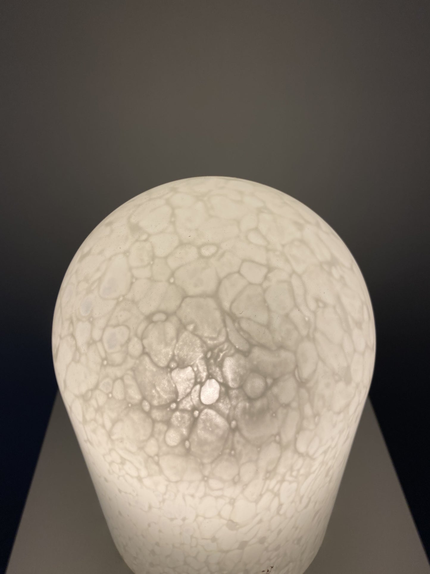 White crystal glass Peill and Putzler Dome table lamp 1970