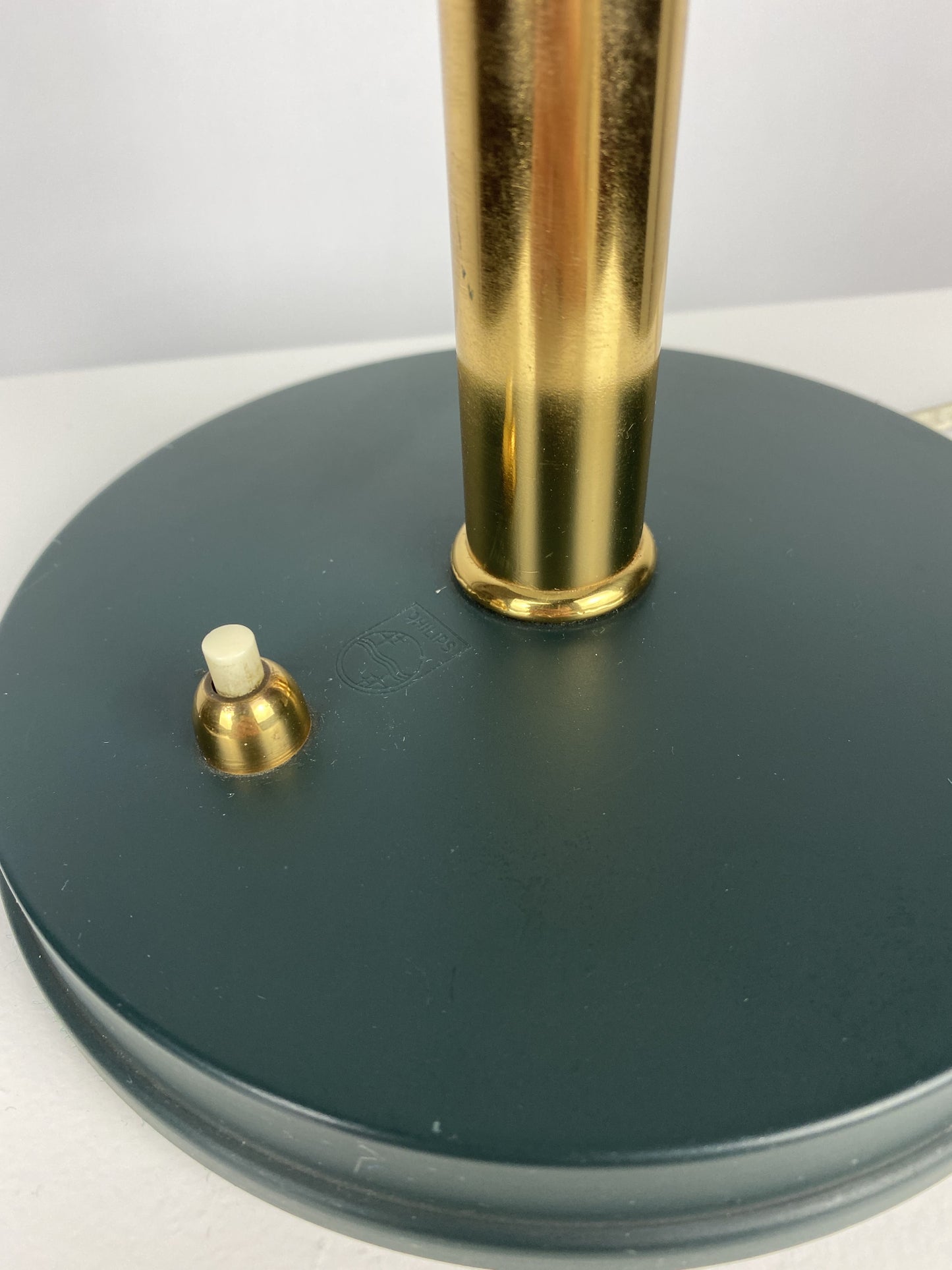 Dark green and gold table lamp Timor 69 by Louis Kalff for Philips