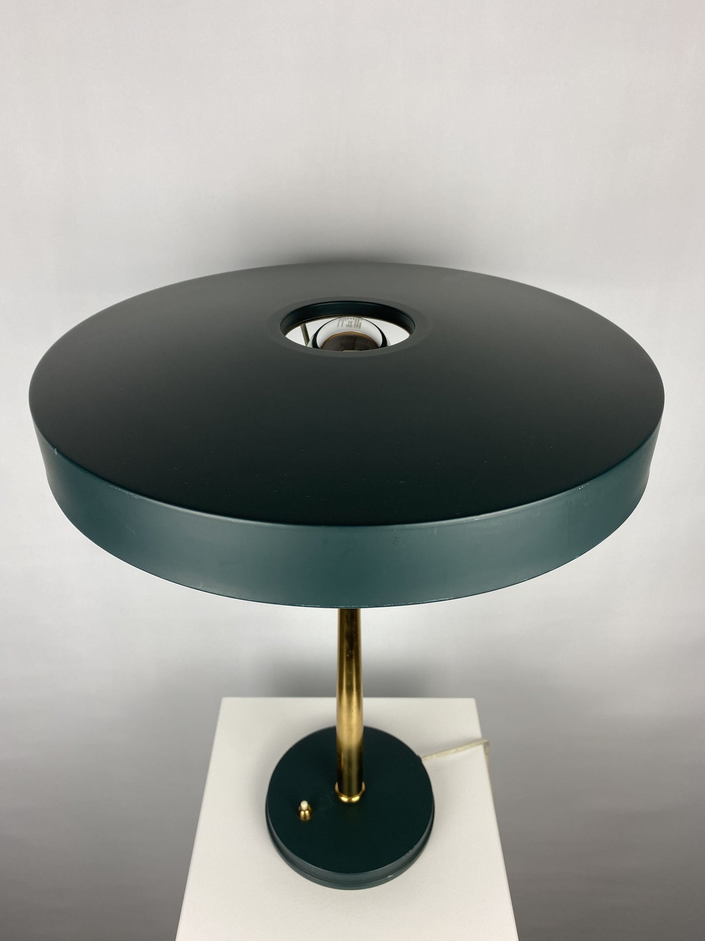 Dark green and gold table lamp Timor 69 by Louis Kalff for Philips