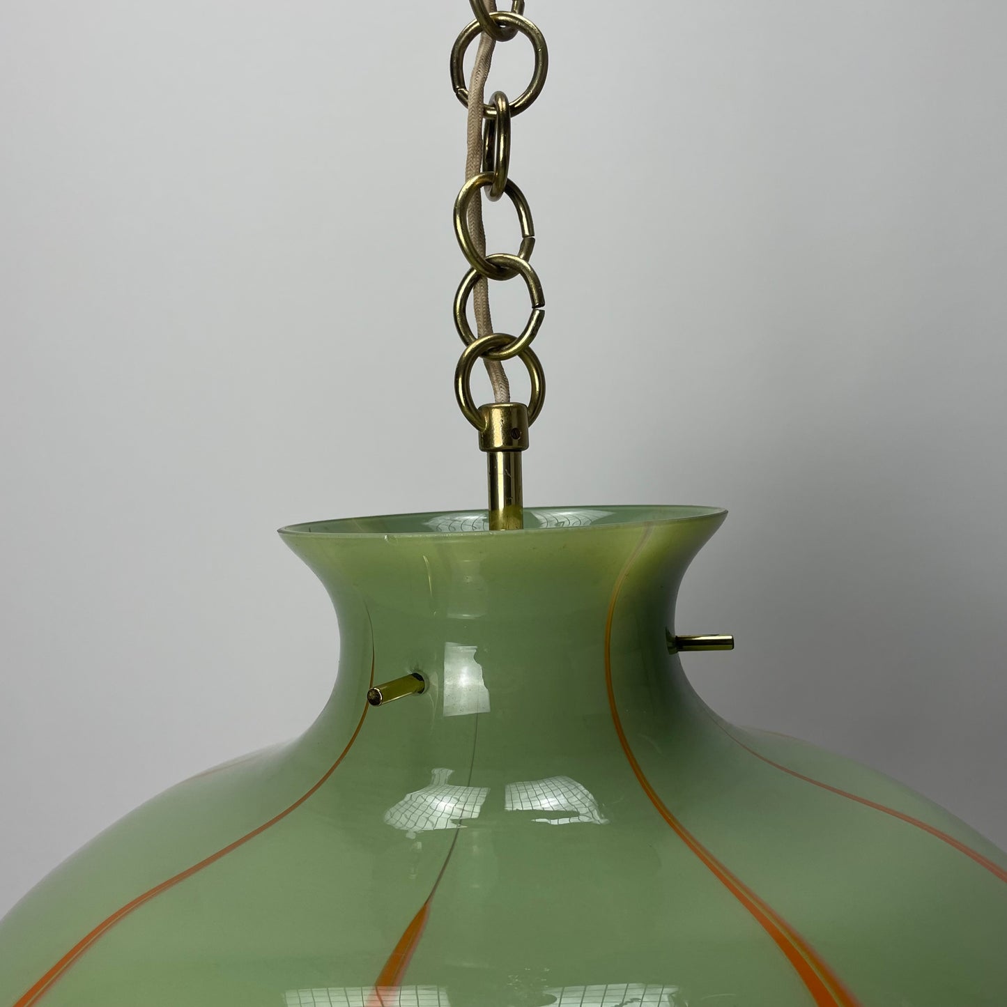 Rare glass pendant light by Kaiser Leuchten 1970