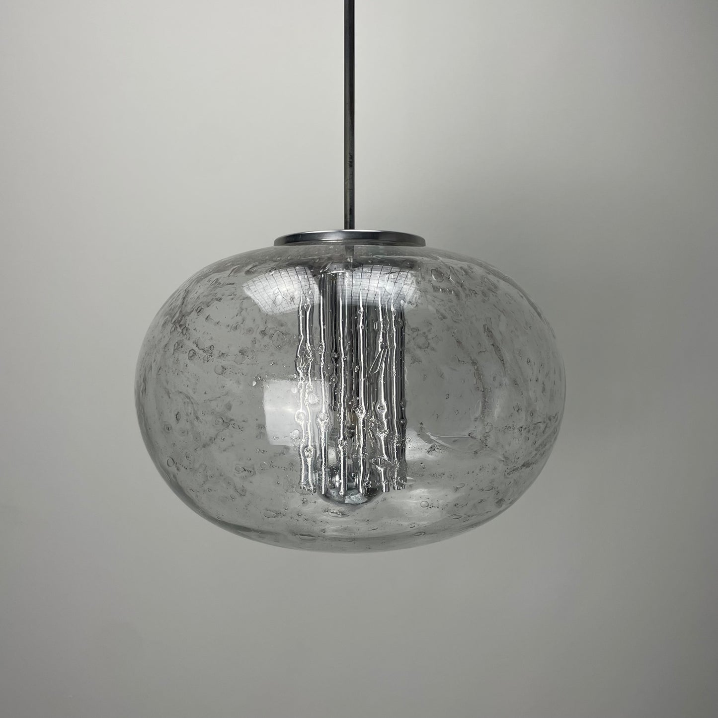 Rare glass pendant light by Doria Leuchten 1960