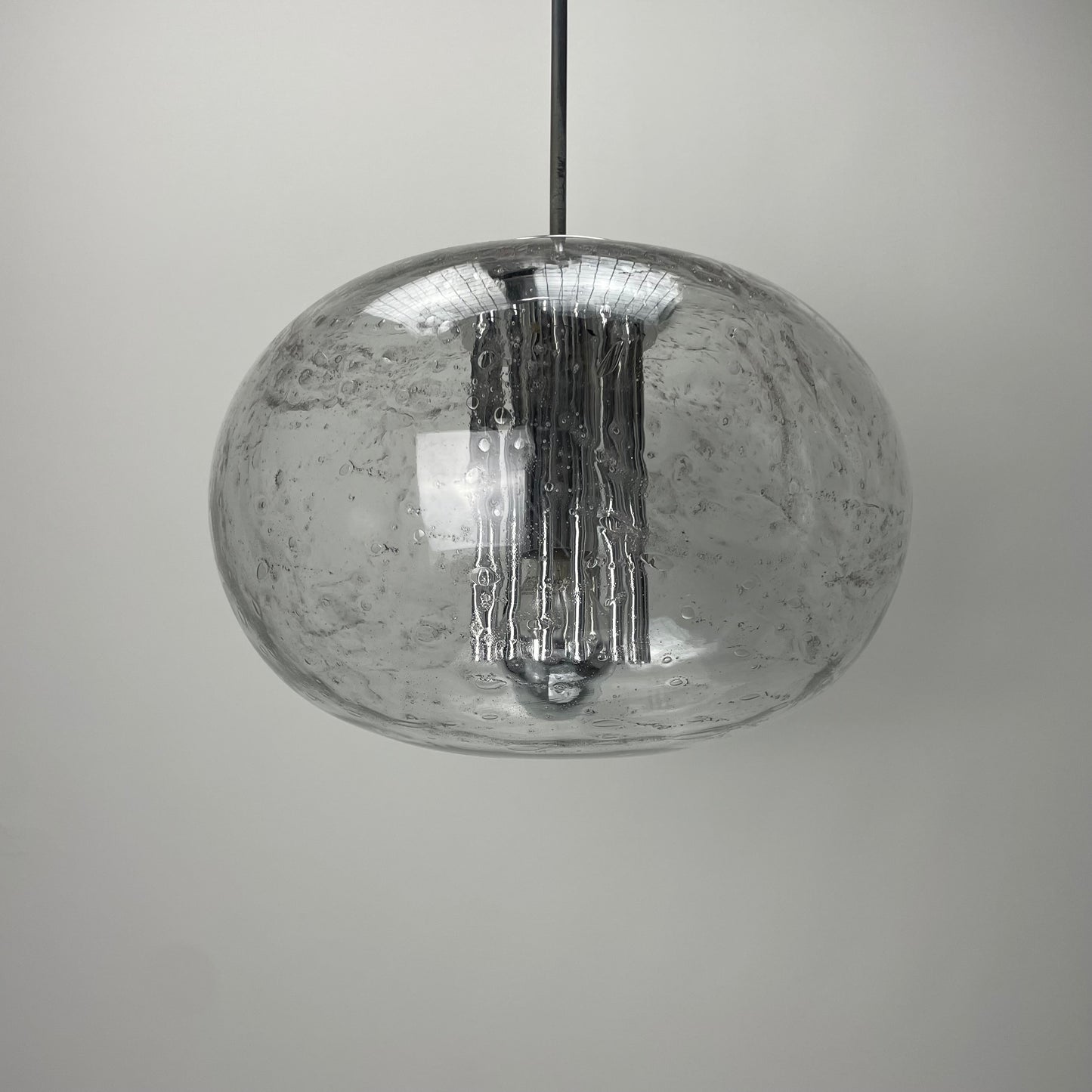 Rare glass pendant light by Doria Leuchten 1960