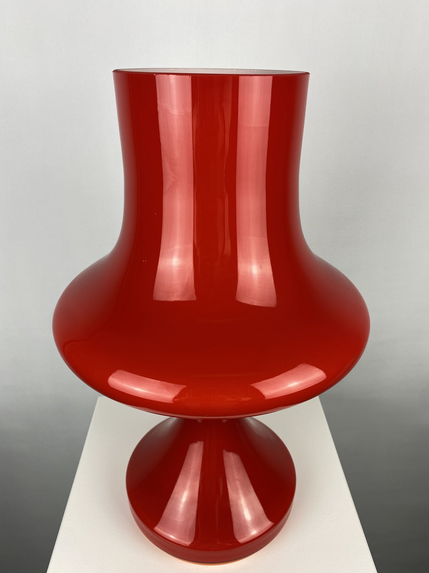 Mid-century cherry red table lamp by Stefan Tabery for Opp Jihlava 1960