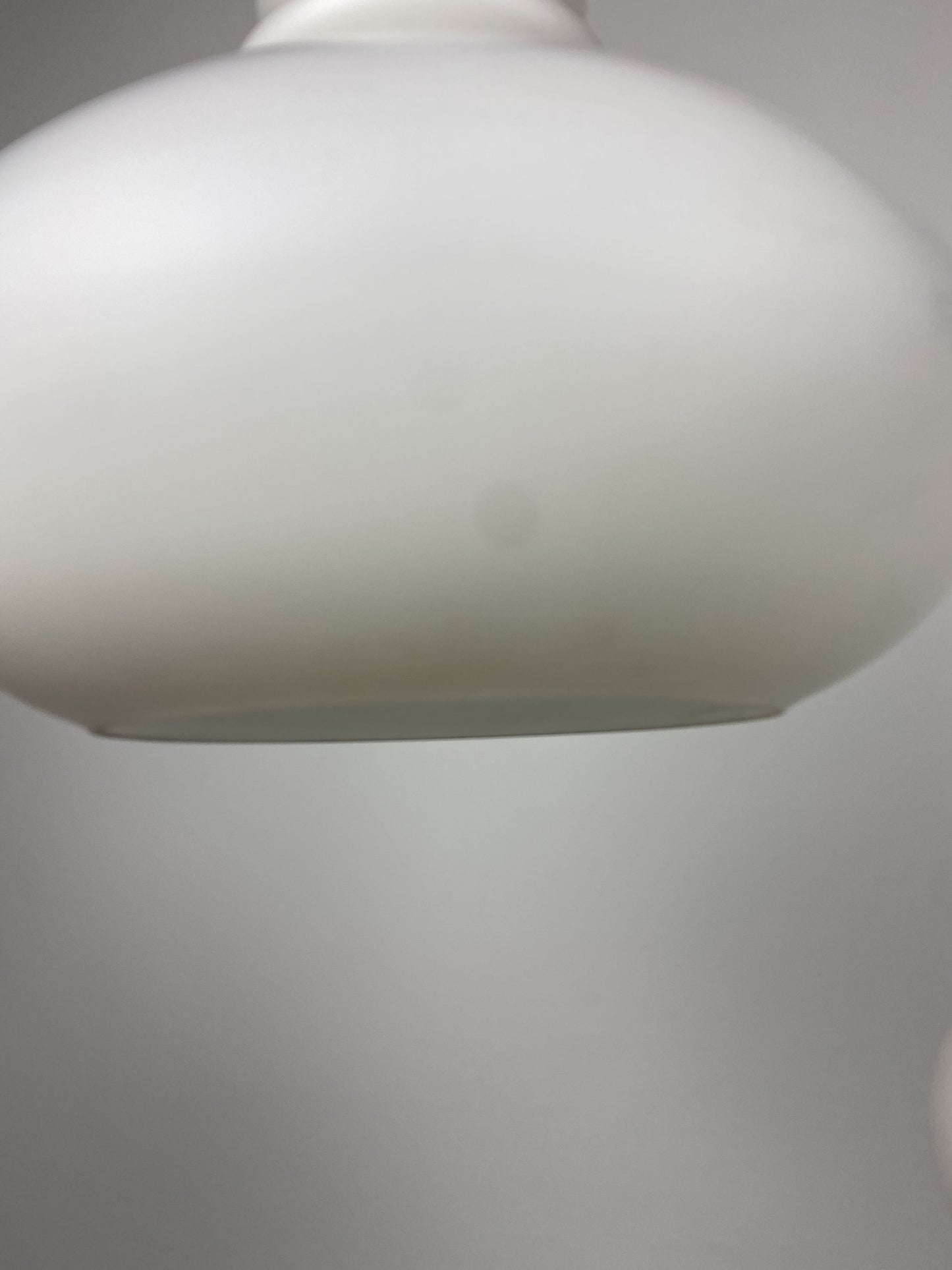 1 of 2 Frosted White glass pendant light by Peill and Putzler 1960