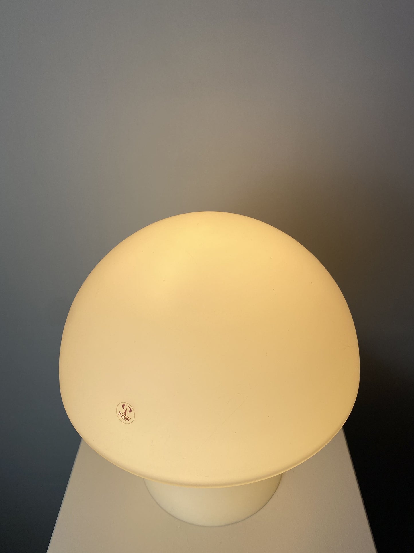 Rare white milk glass Peill and Putzler mushroom table lamp 1970