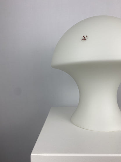 Rare white milk glass Peill and Putzler mushroom table lamp 1970