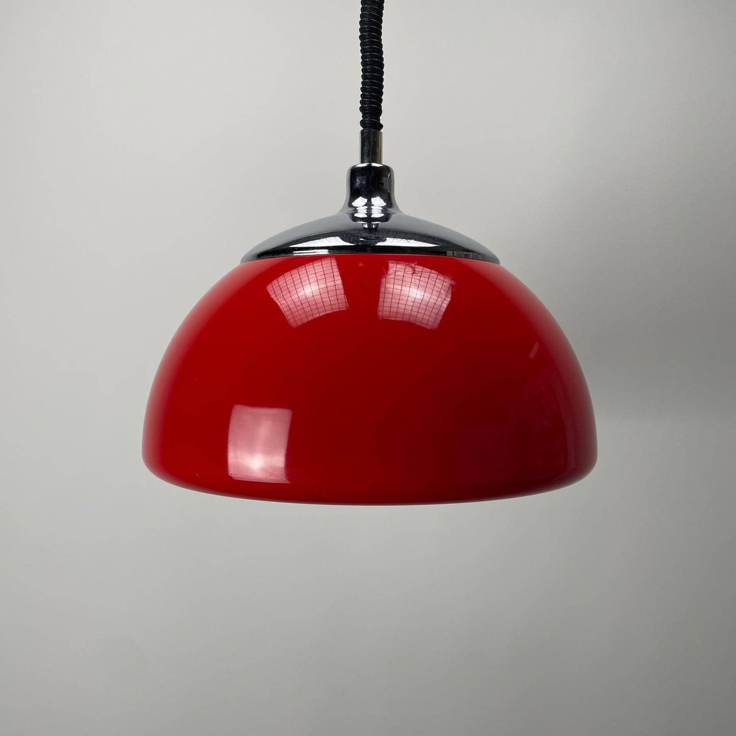 Red space age pendant light by Cosack Leuchten 1970