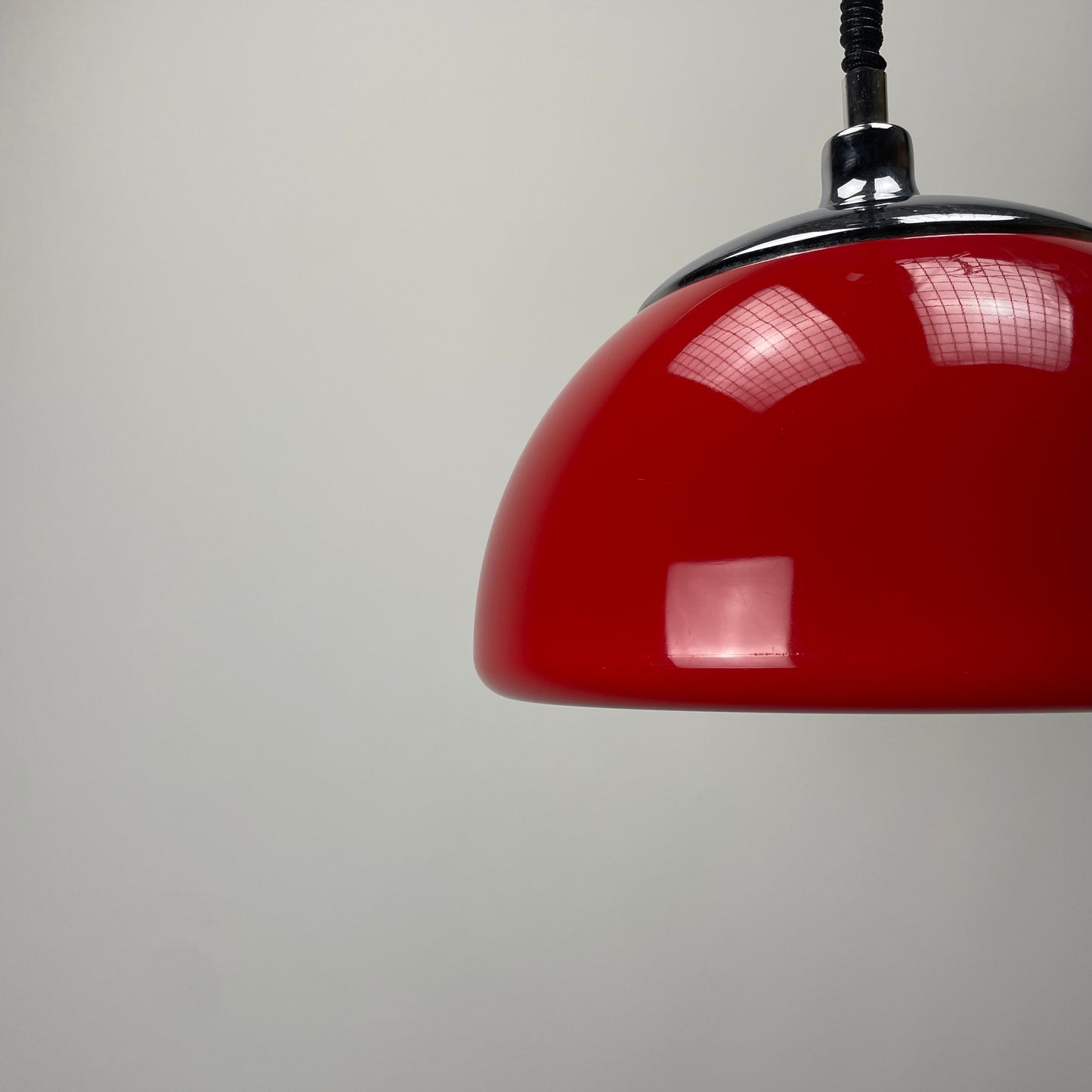 Red space age pendant light by Cosack Leuchten 1970