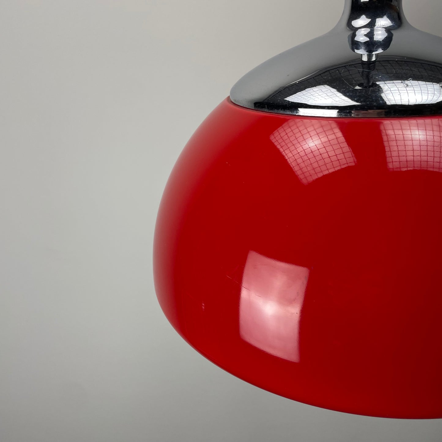 Red space age pendant light by Cosack Leuchten 1970