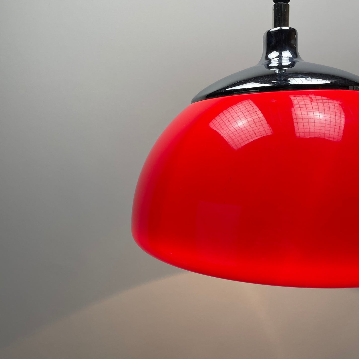 Red space age pendant light by Cosack Leuchten 1970