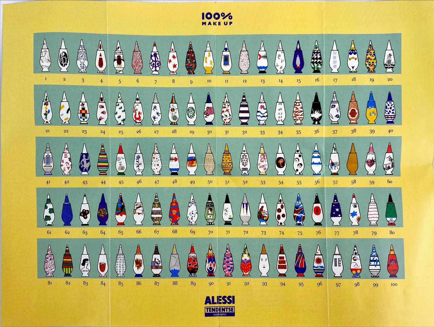 Alessi Tendentse Vase by Cyprien Tokoudagba for Alessandro Mendini 100% Make-up series - No. 84